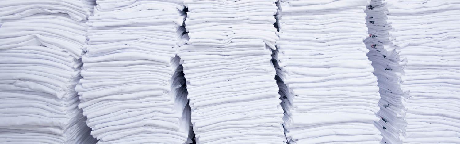 Stack of T-shirts ready for printing
